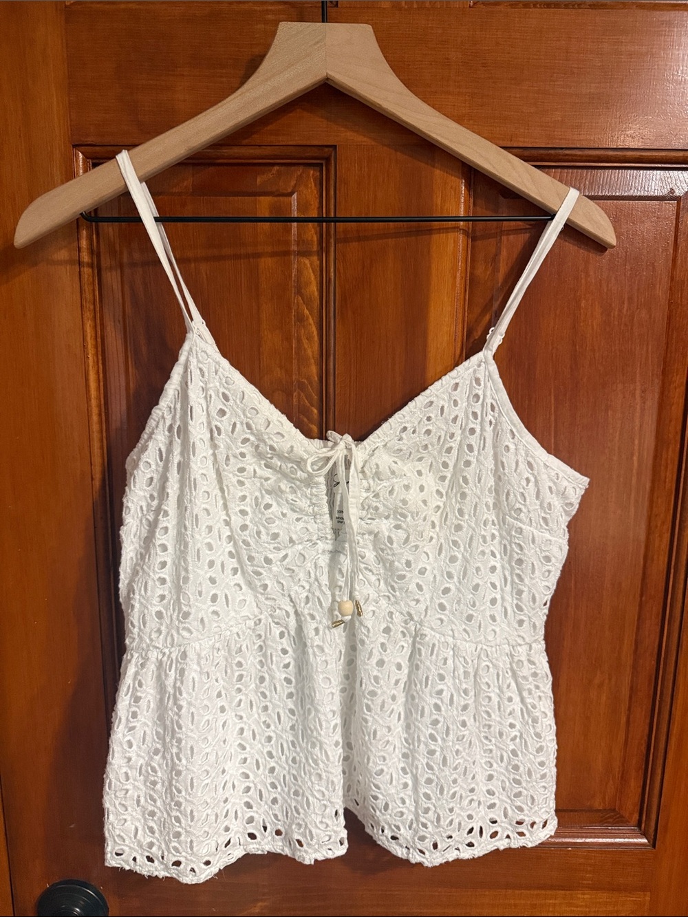 Women’s White Eyelet Spaghetti Strap top